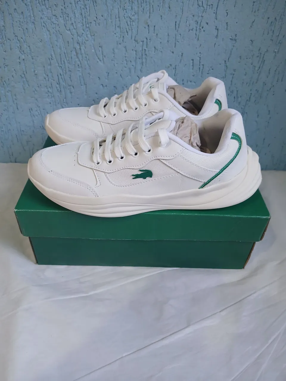 Tênis Lacoste Branco com Detalhes Verdes