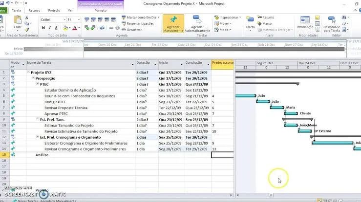 Elaboração de Cronograma com o MS Project 