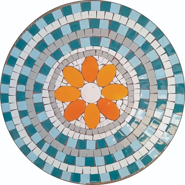 Mosaico mandala laranja