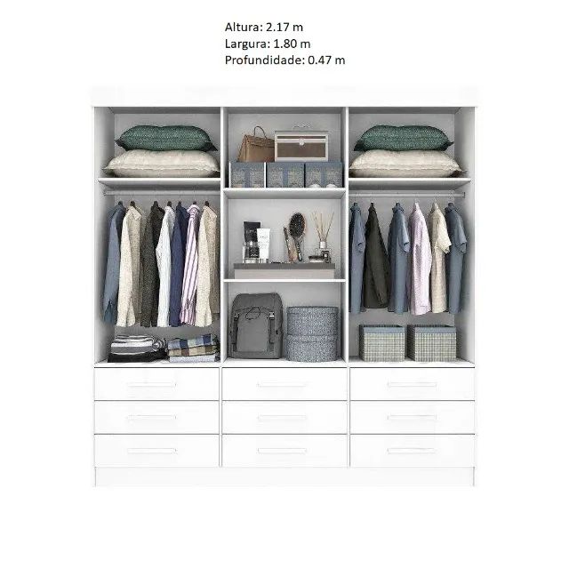 Guarda Roupa 3 Portas 9 Gavetas Novo Varios Modelos - Foto 2