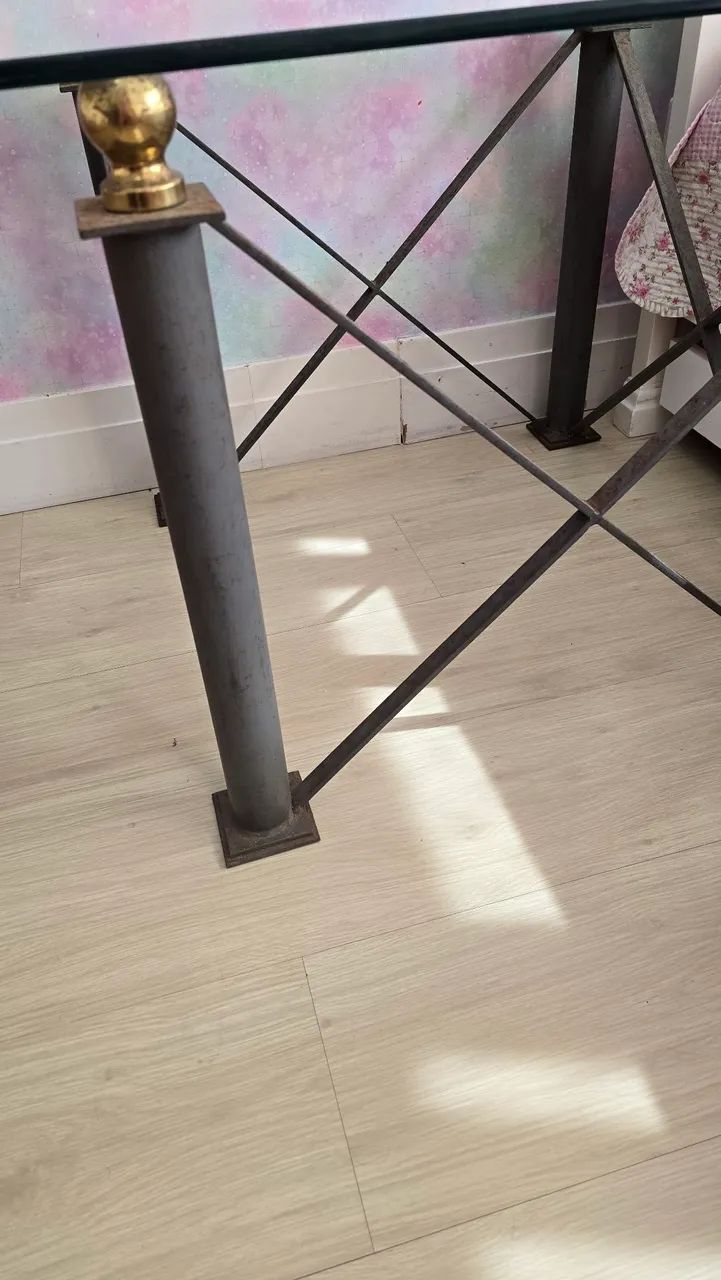 MESA DE FERRO E VIDRO - Foto 5