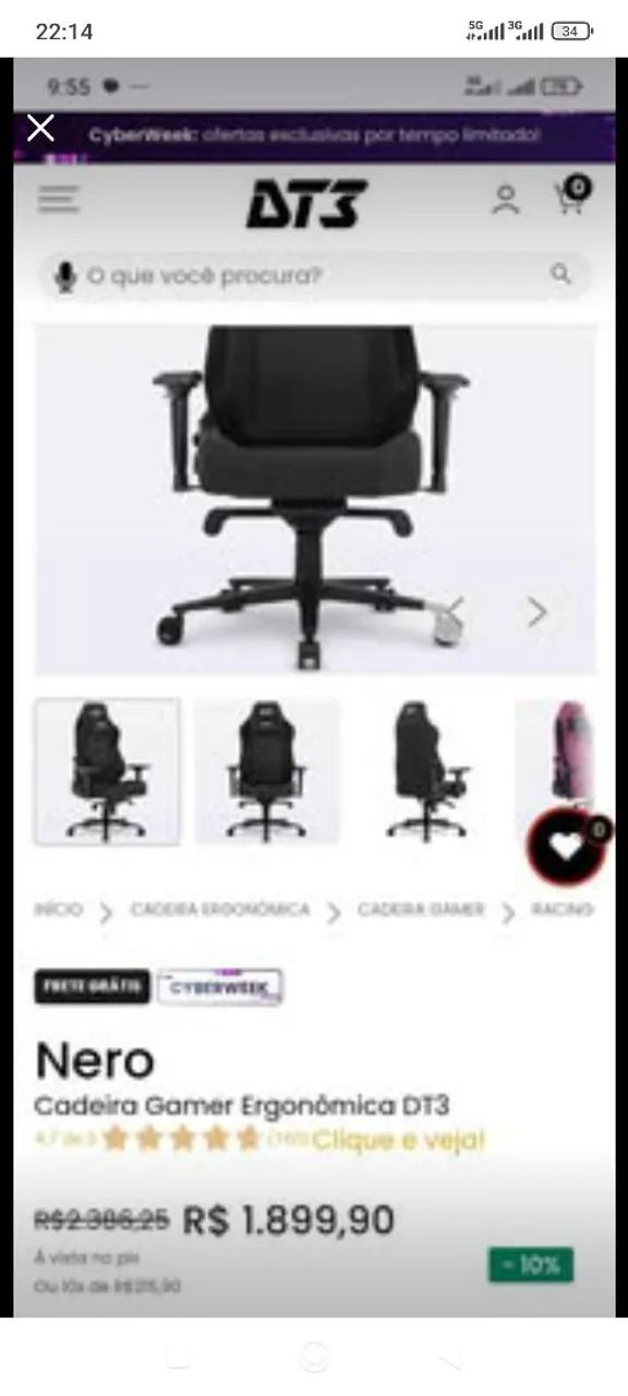 Cadeira gamer Dt3 Sports - Foto 4