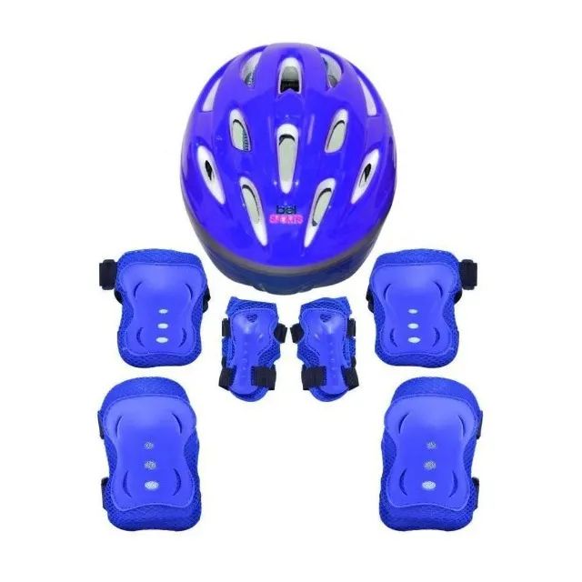 Kit de Proteção Com Capacete EPS Belfix - P/M/G - Preto, azul e rosa - Foto 4
