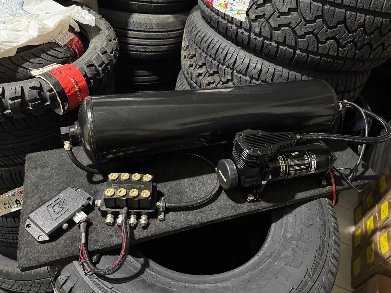 Bancada Susp Ar Castor Airride SuperBlack 10mm