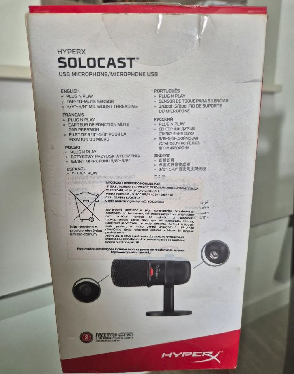 Microfone de mesa HyperX Solocast - Foto 6