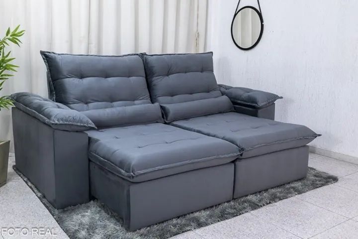 Sofá Retrátil e Reclinável Emanuelly 2,0m   Pague na Entrega! - Foto 2