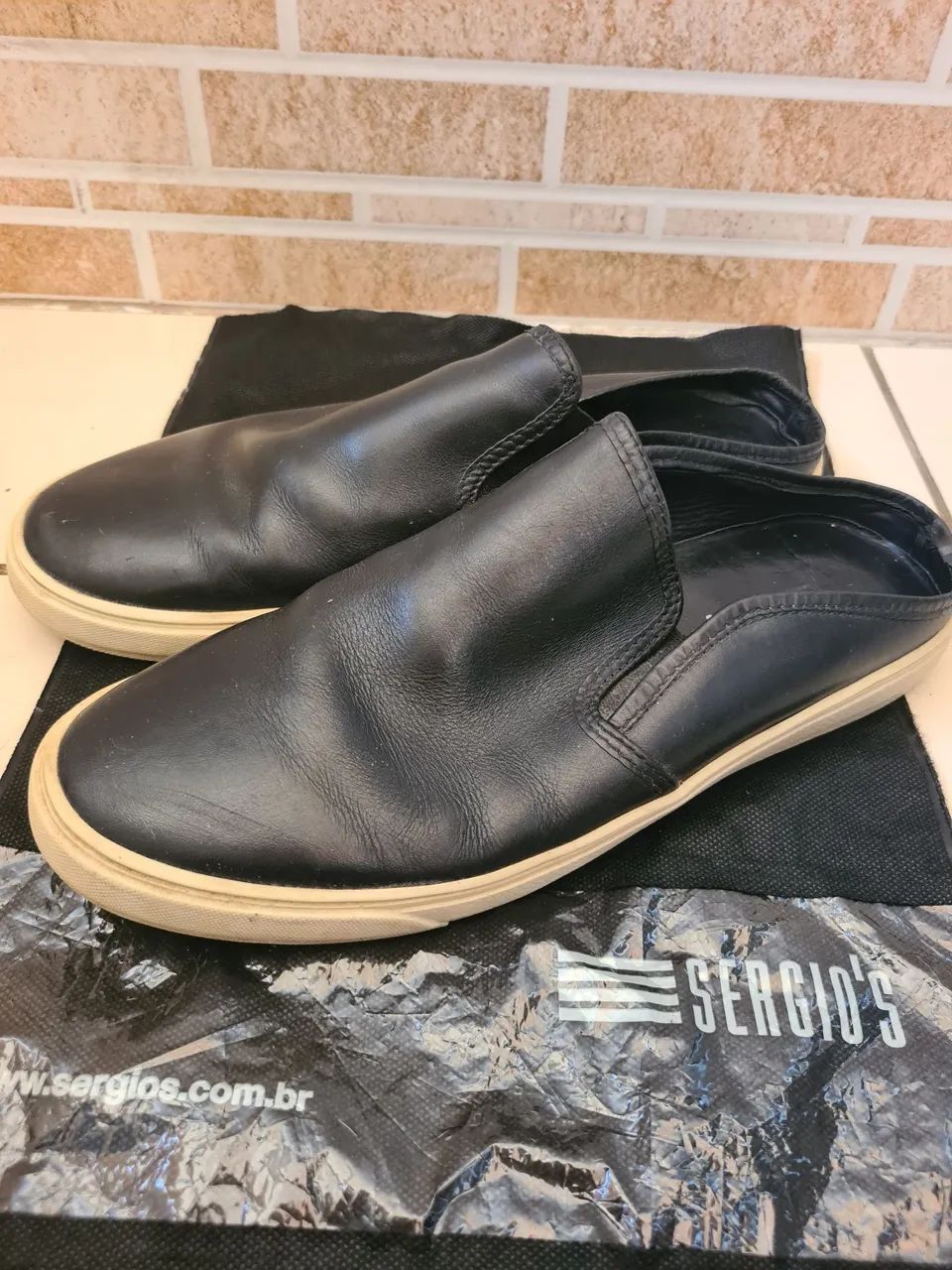 Sapatilhas mule Sergio's couro Masculinas - Foto 2