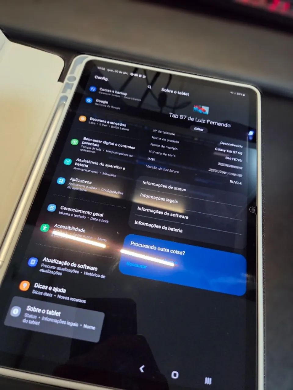Samsung Galaxy Tab S7 5G 128gb - SM-T878U (não é o FE) - Foto 2
