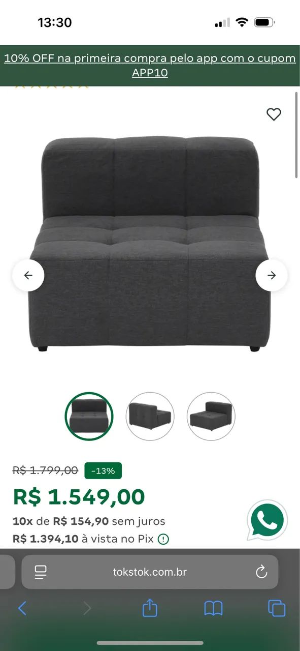 Gray Modular Sofa | Tok&Stok Sofa Model64352678436355123