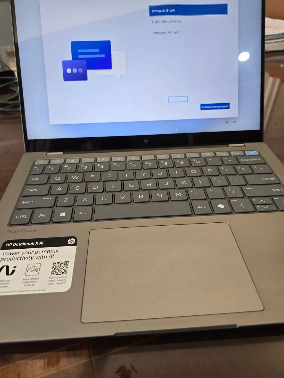 Notebook HP OmniBook X 14 com IA - novo