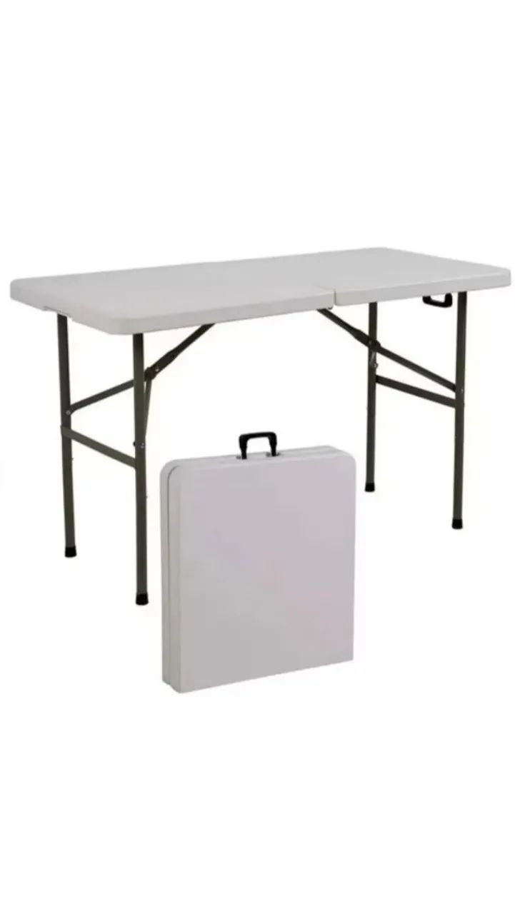 Mesa dobrável 122x60cm nova na caixa  - Foto 2