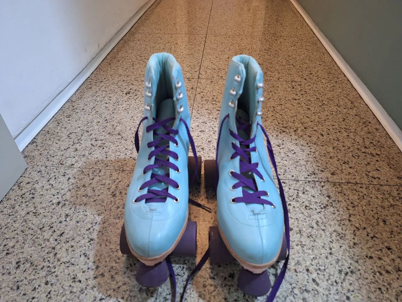 Patins Roller Quad Azul Bebê - Foto 4