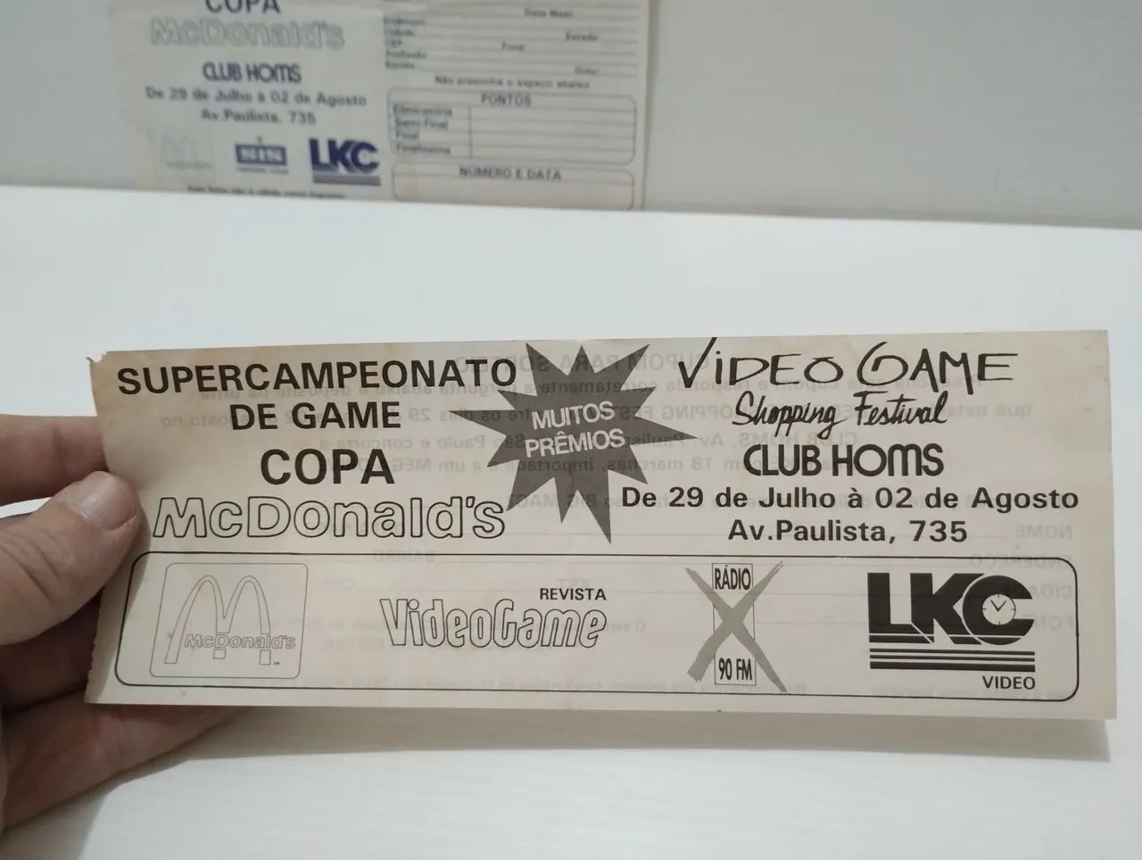 Folhetos Copa MC Donald's e Club Homs - (Revista VídeoGame Anos 90) - Foto 2
