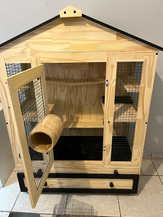 Gaiola para Roedores - Madeira de alta qualidade