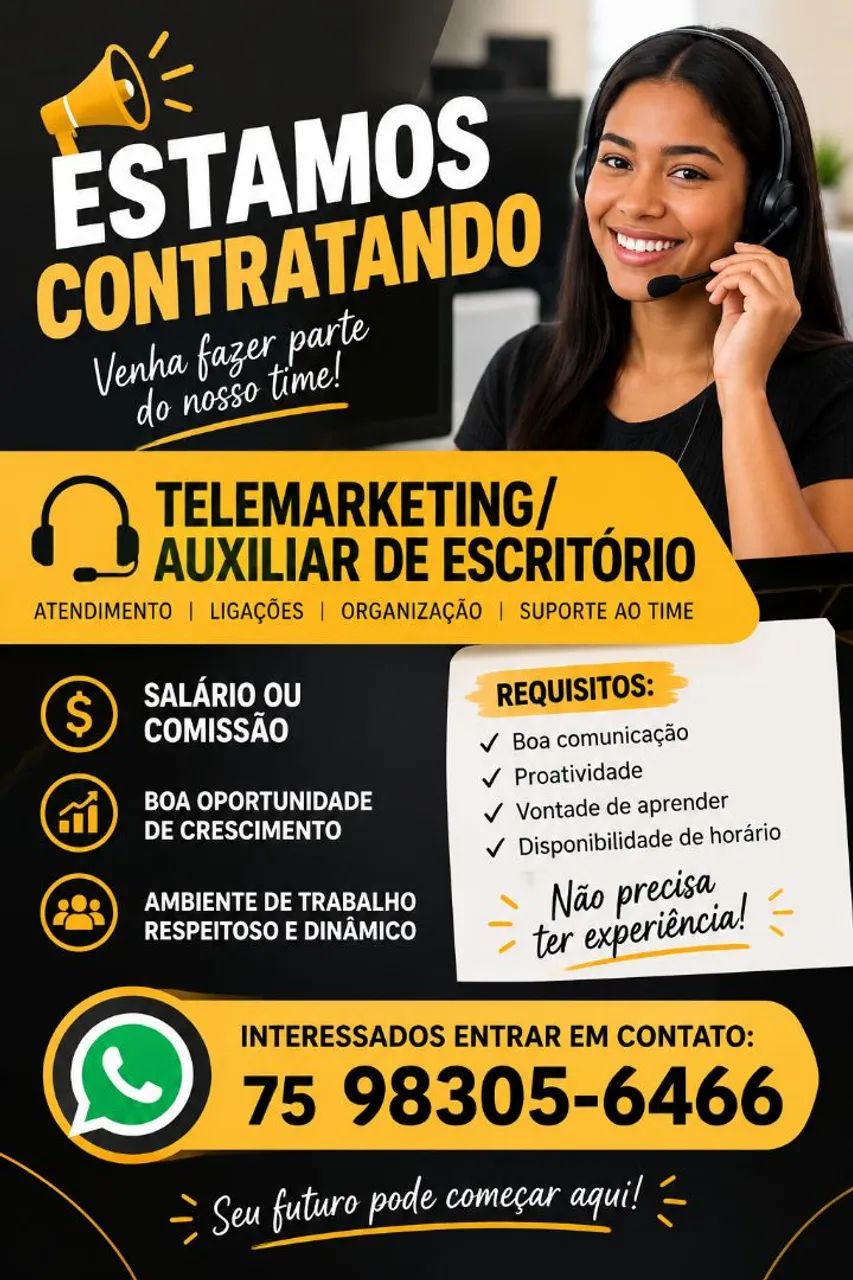 Vaga de emprego disponível!