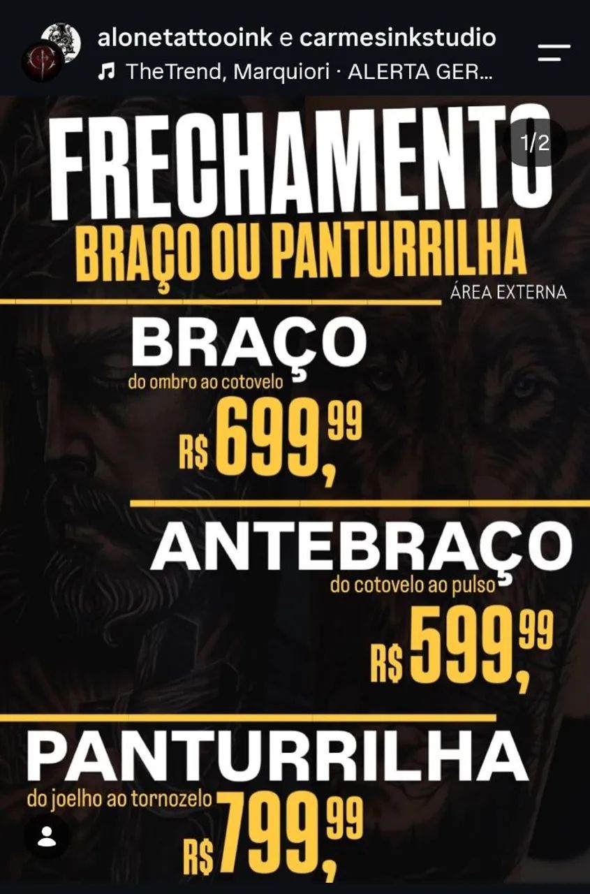 Fechamento promoção de tattoo / tatuagem