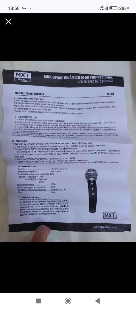 Par microfone sem fios mxt-M58 original semi-novos  - Foto 5