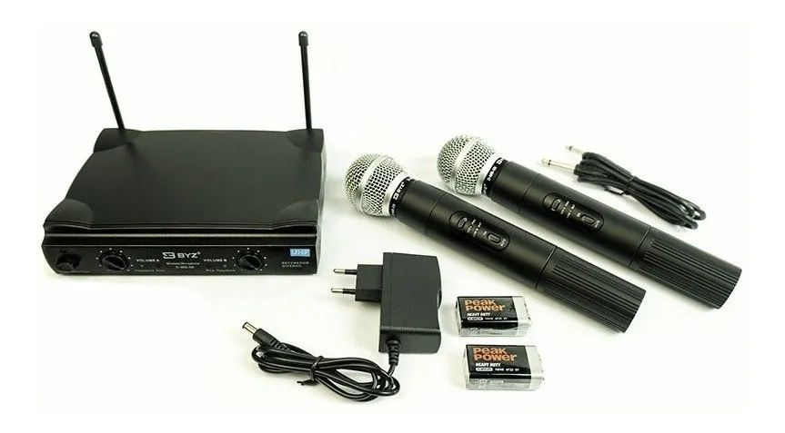 Microfone Sem Fio Duplo Bastão Uhf Profissional M-59 
