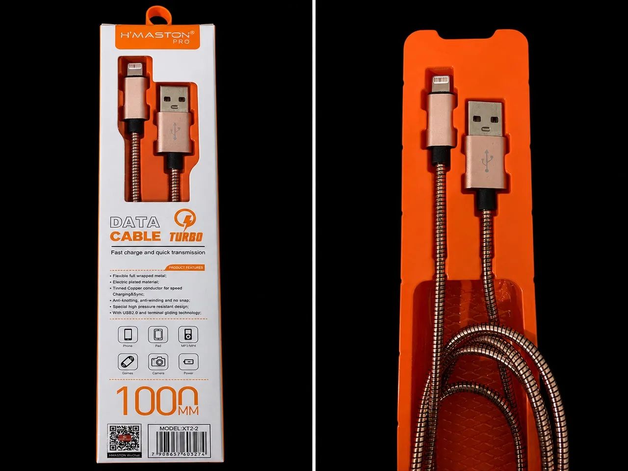CABO CARREGADOR IPHONE USB (1 METRO/METAL) - Foto 2