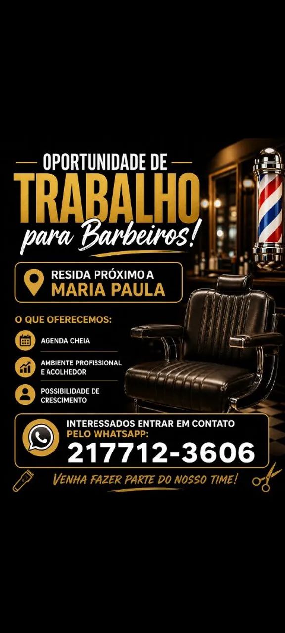 VAGA PARA BARBEIRO