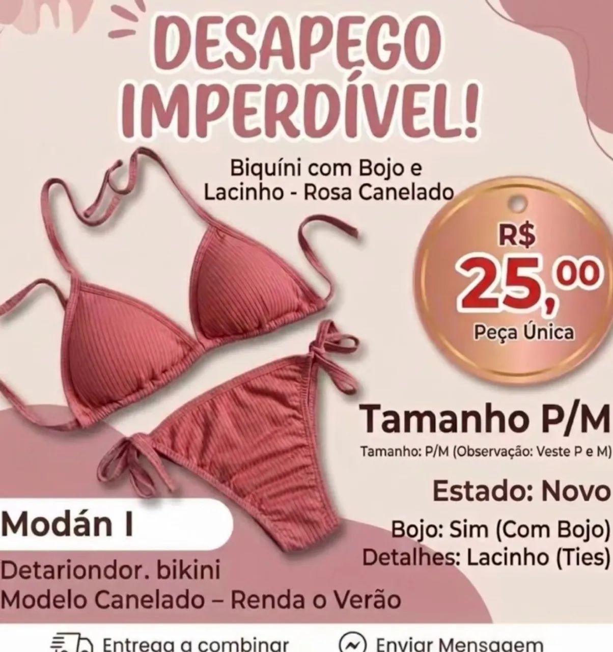 Biquíni Rosa TAM P/M