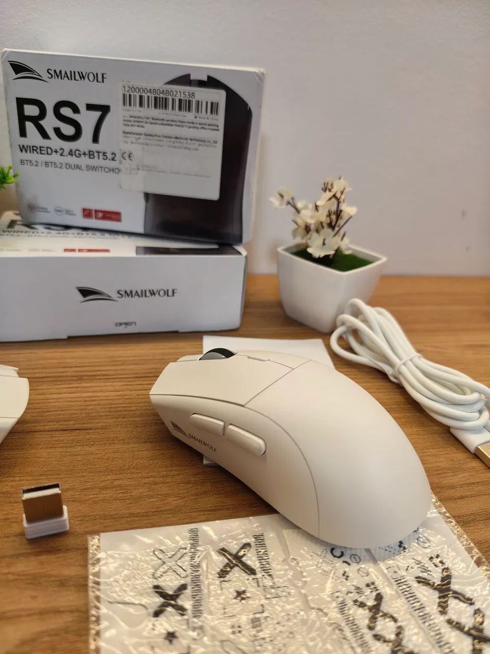 Mouse sem fio rs7 branco paw3311 - Foto 3
