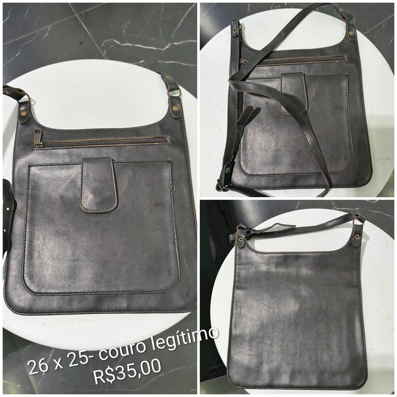 Bolsa de couro legítimo e capa notebook 