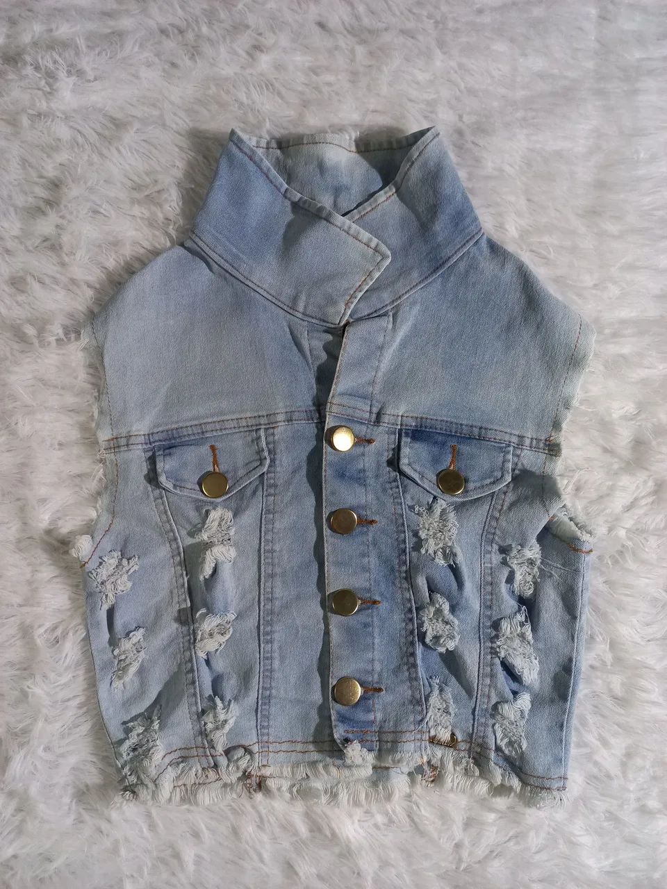 Colete Jeans Destroyed G