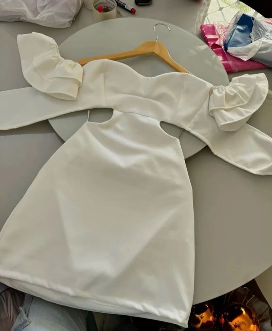 Vestido ciganinha, branco (USADO)