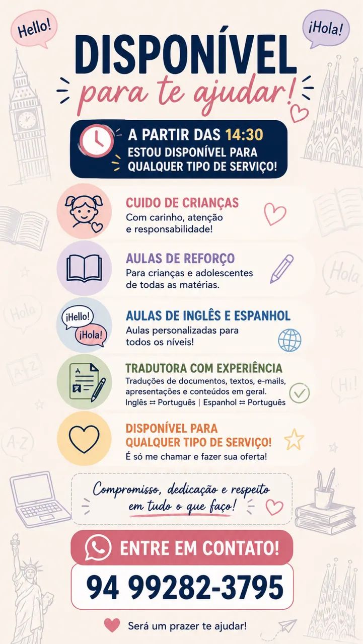 Babá, professora, tradutora