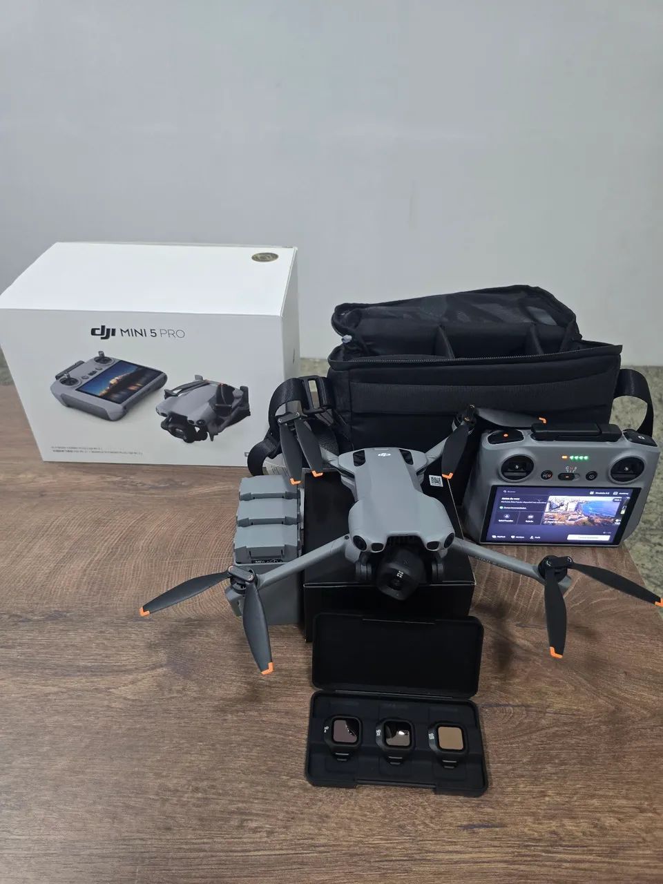 Drone Mini 5 RC com tela combo Fly More 52min 3 baterias