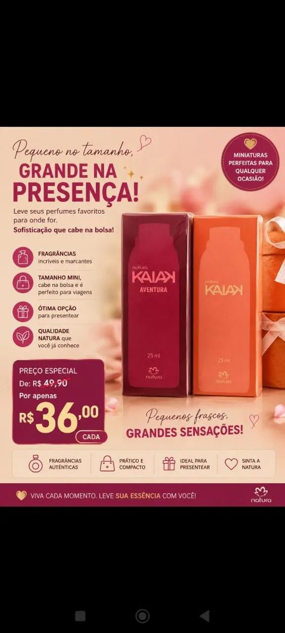 Vendo Natura com preços maravilhosos 