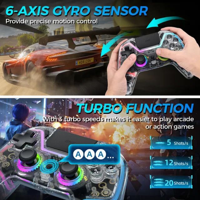 Controle IINE Bastet Hall Effect Anti Drift, Bluetooth, PS4, Switch, PC, Android, iOS,  - Foto 2