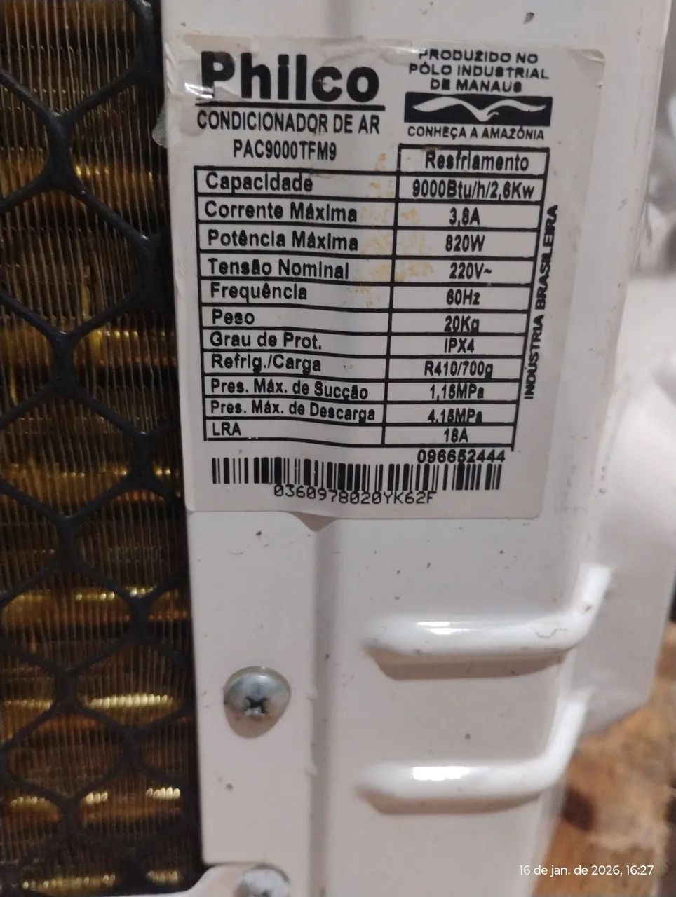 AR CONDICIONADO COMPLETO 9000BTU SPLIT 220V ECOPOWER - Foto 5