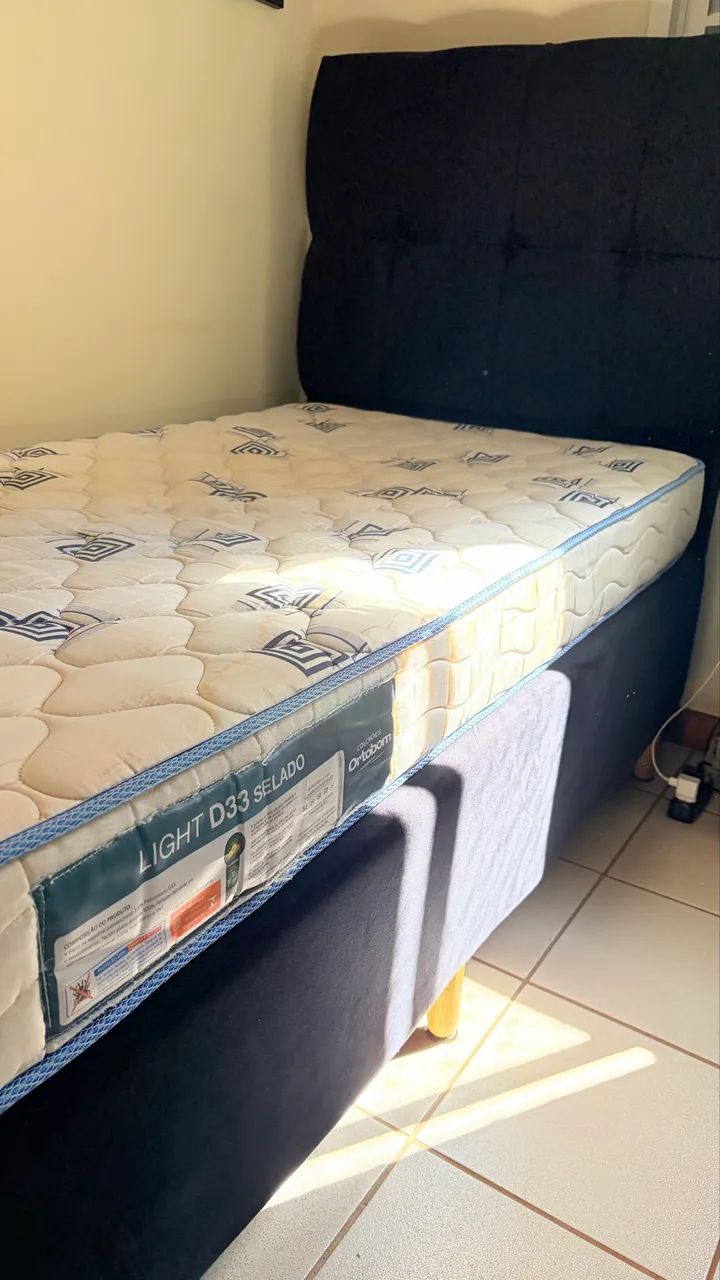 Cama box solteiro com cabeceira, box e colchão Ortobom  - Foto 2