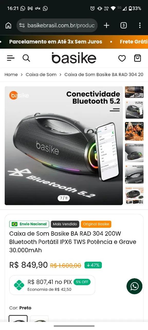 Caixa de som Basike 200w Rad304 - Foto 4