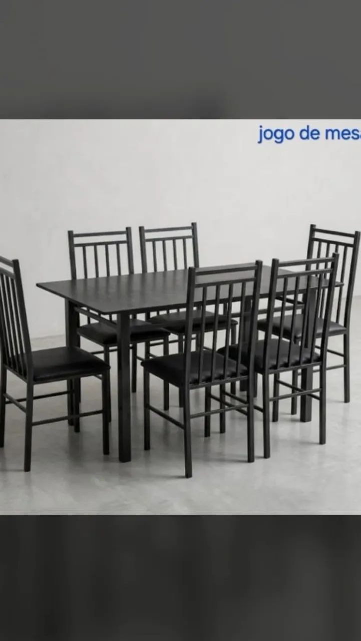 Mesa de pedra com 6 cadeiras  - Foto 2