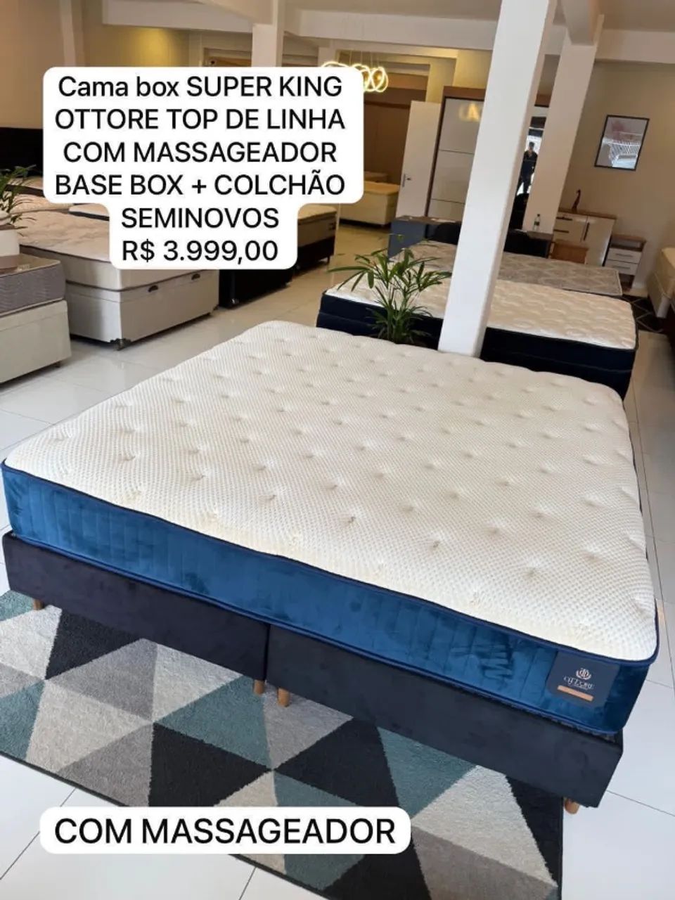 Cama box King Size com Massageador