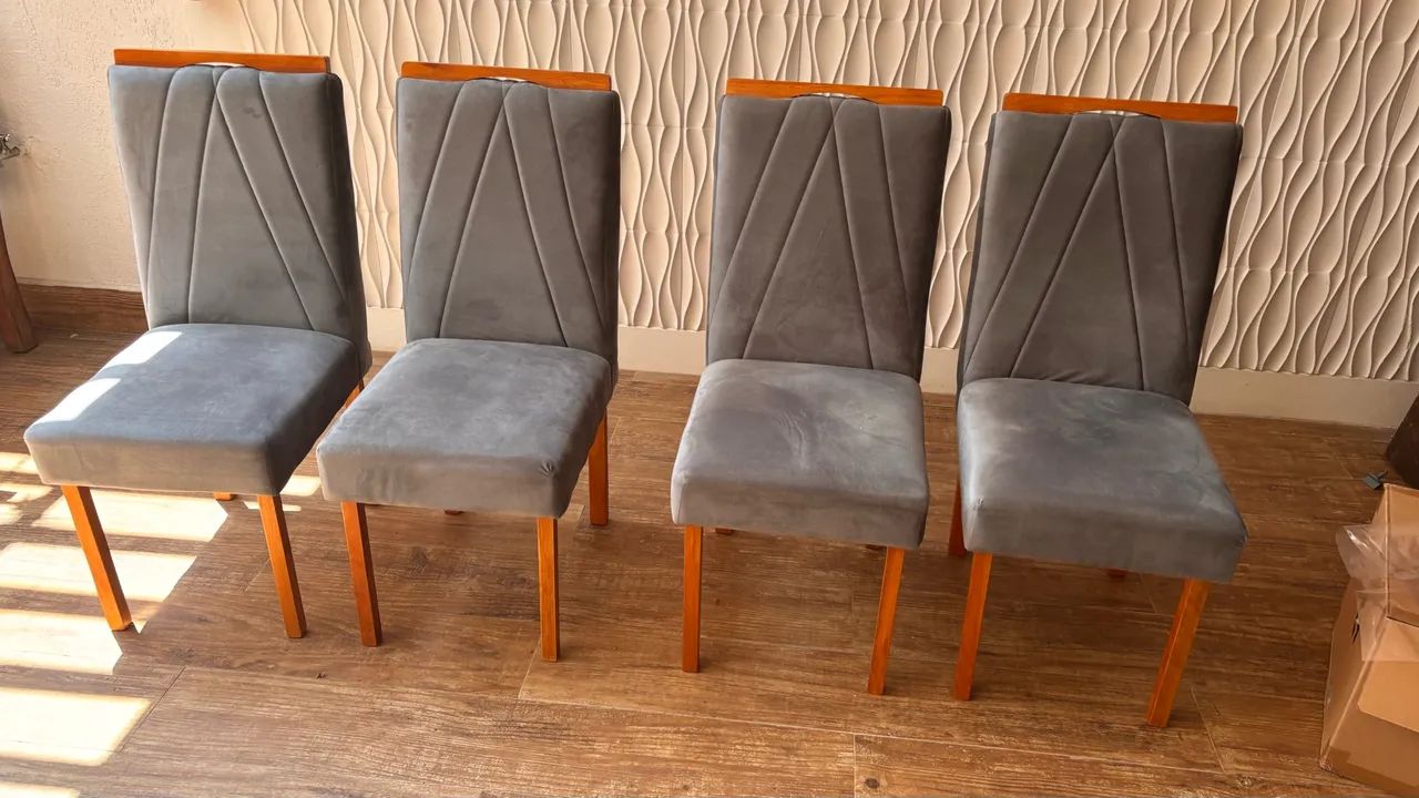 6 cadeiras de mesa jantar estofadas - Foto 3