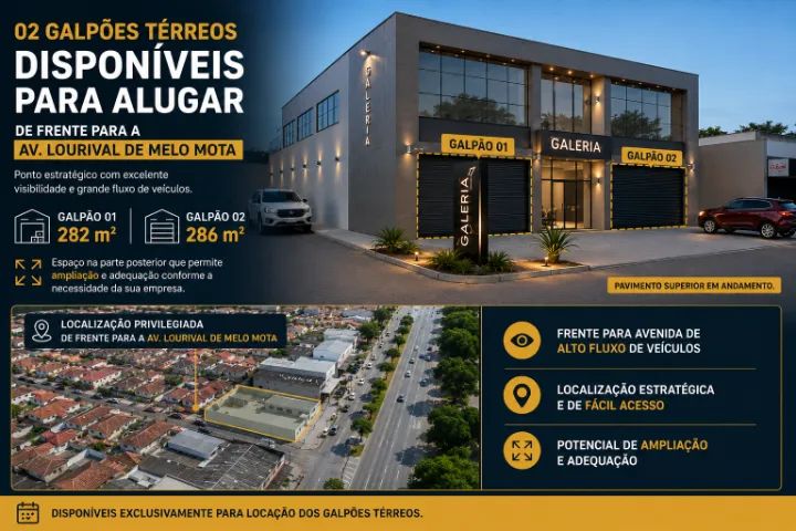 Alugo 02 galpões novos, com áreas a partir de 282 m²
