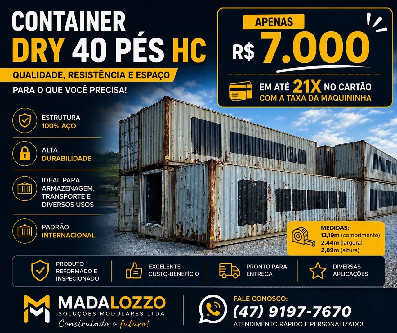 Container dray 40 pés 