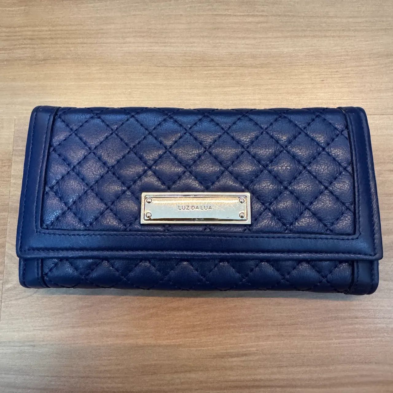 CARTEIRA LUZ DA LUA ORIGINAL COURO LEGÍTIMO AZUL