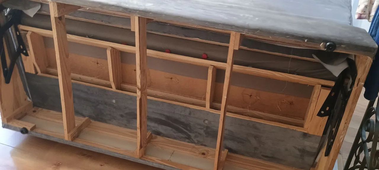 Sofá cama, três lugares, cinza. - Foto 5