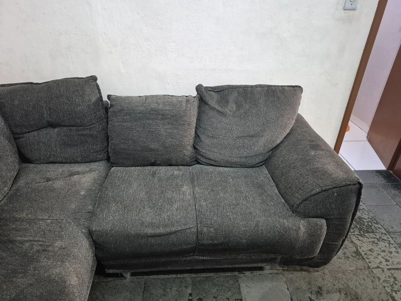 Sofá de Canto Grande Cinza - Foto 2