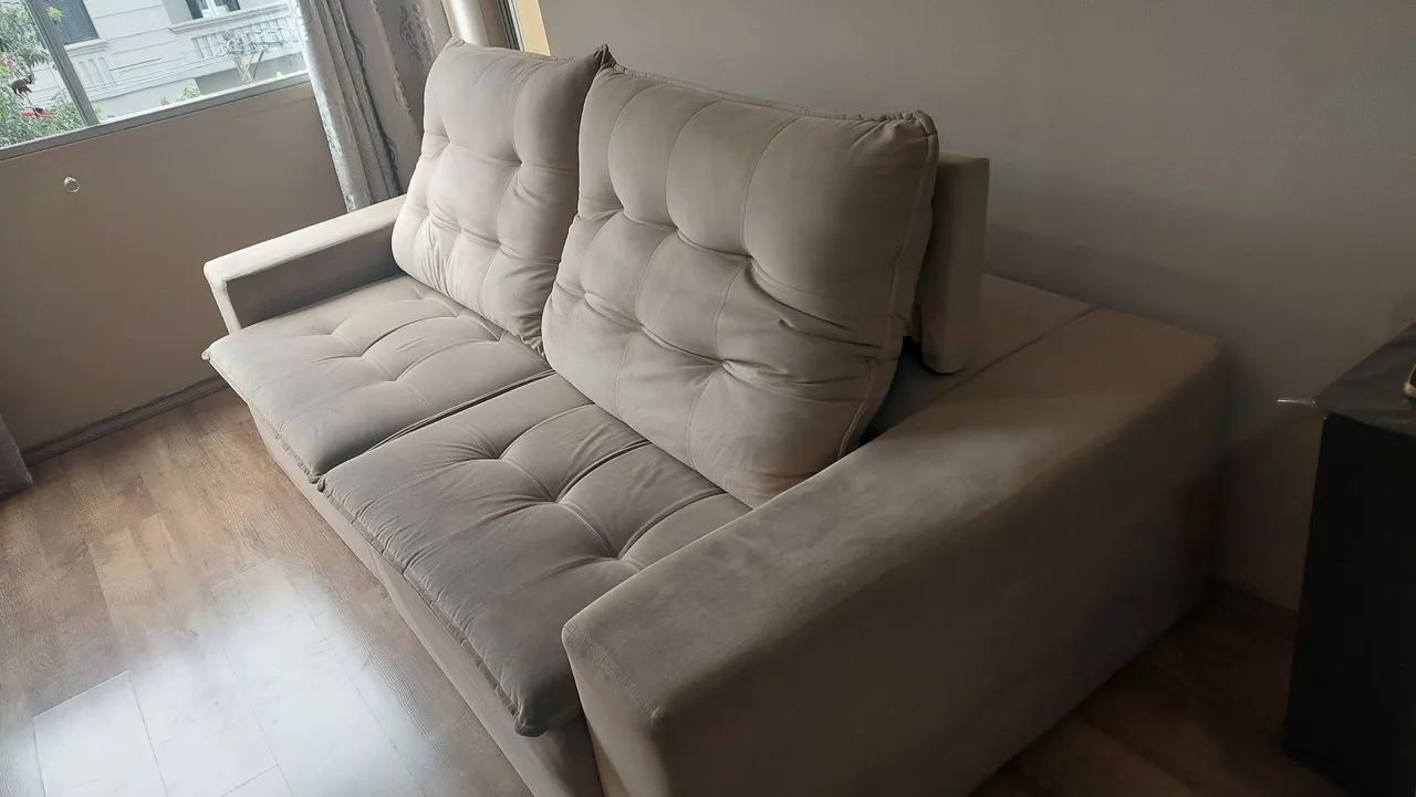 Sofá  Retrátil 4 lugares suede - Foto 4