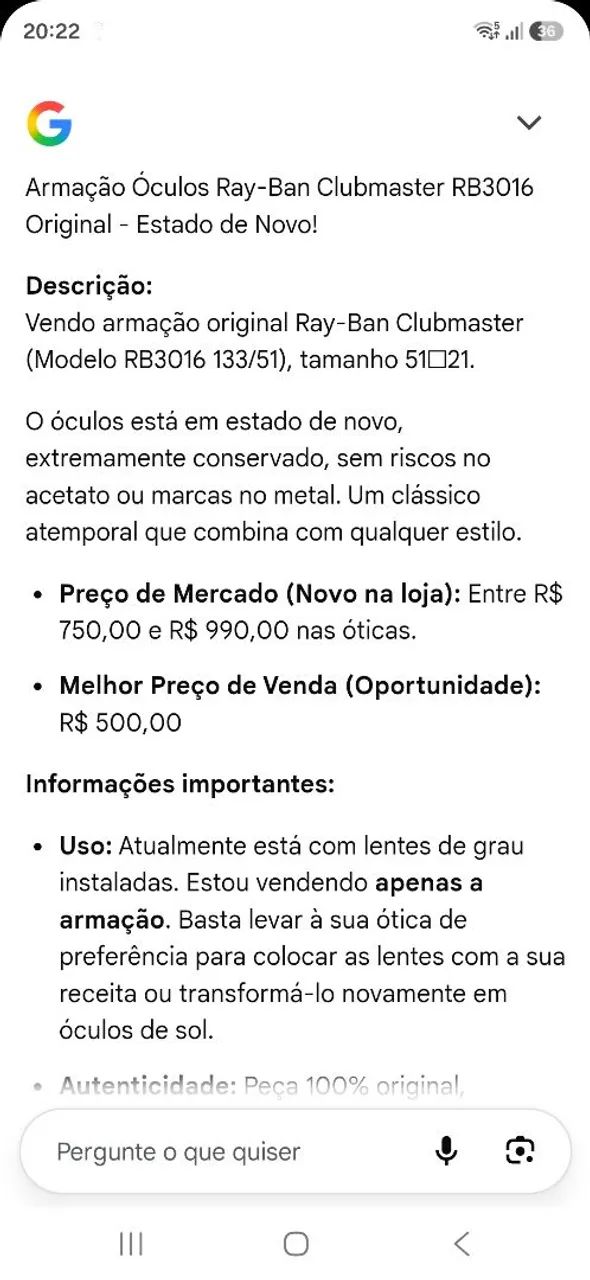 Armação Ray ban clubmaster praticamente nova - Foto 5