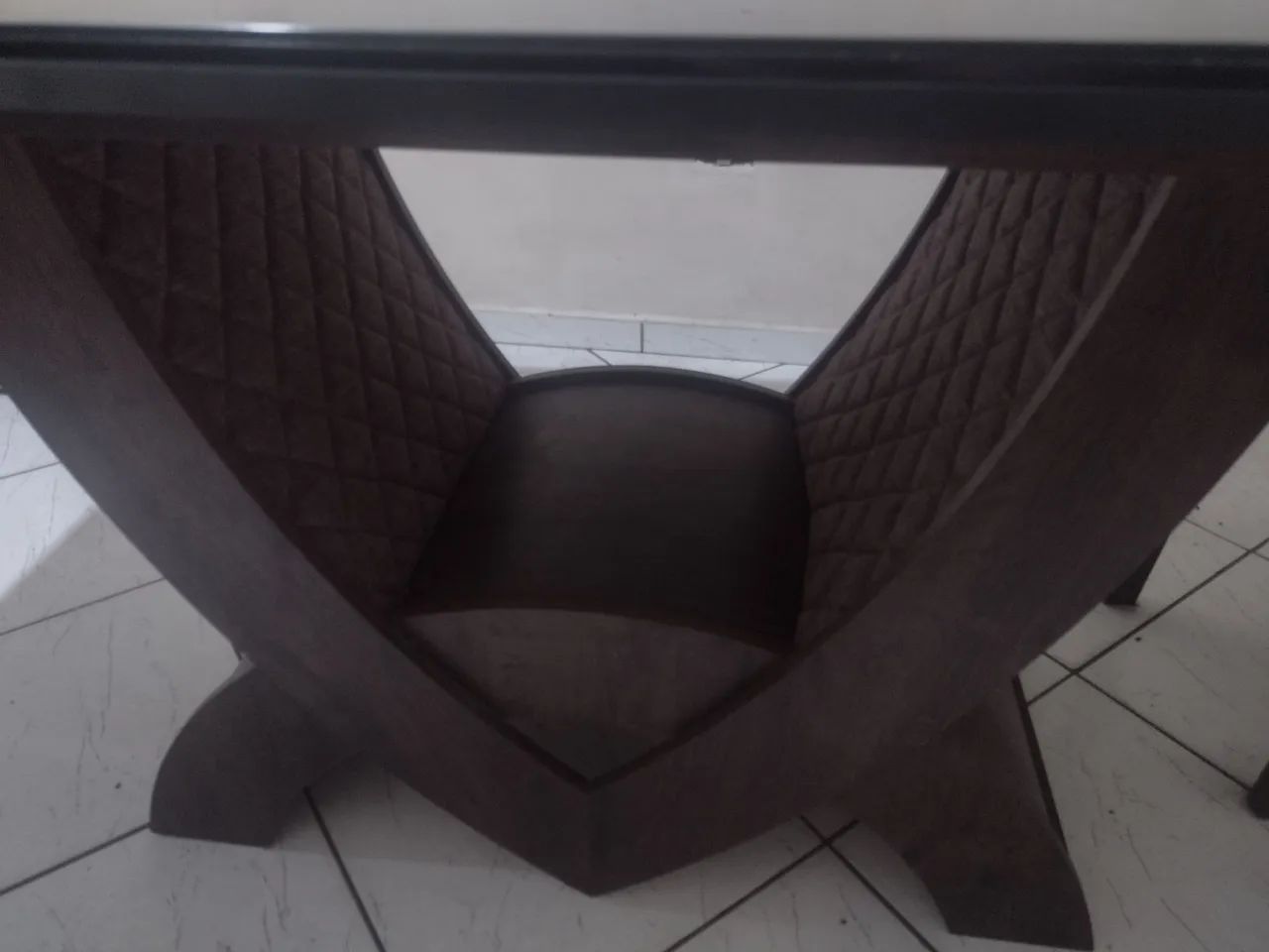 Mesa de Jantar Espelhada Preta com 6 cadeiras - Foto 3