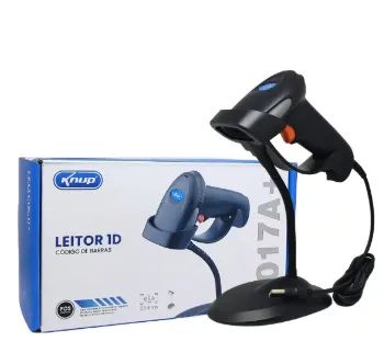 Leitor De Código De Barras Com Suporte Knup Usb 1d Preto