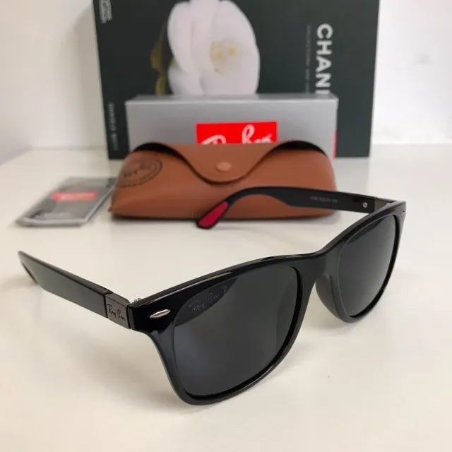 óculos de sol ray ban ferrari sport black piano - Foto 3