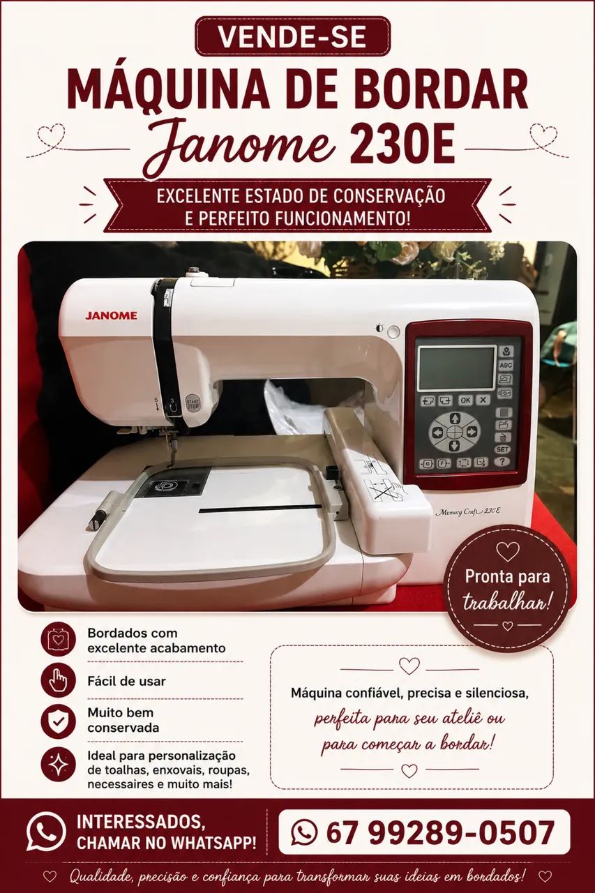 Máquina de bordar Janome 230E